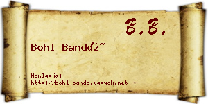 Bohl Bandó névjegykártya
